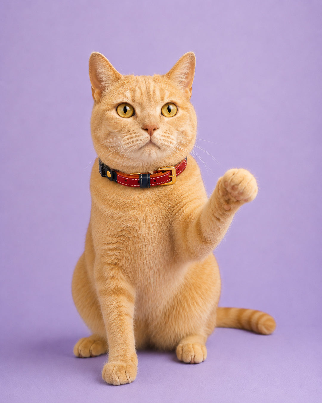 Vegan Leather Cat Collar - Sailor Red