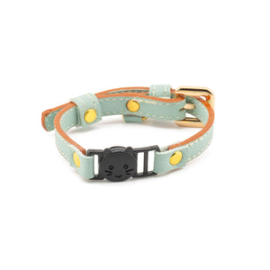 Vegan Leather Cat Collar - Mint Green