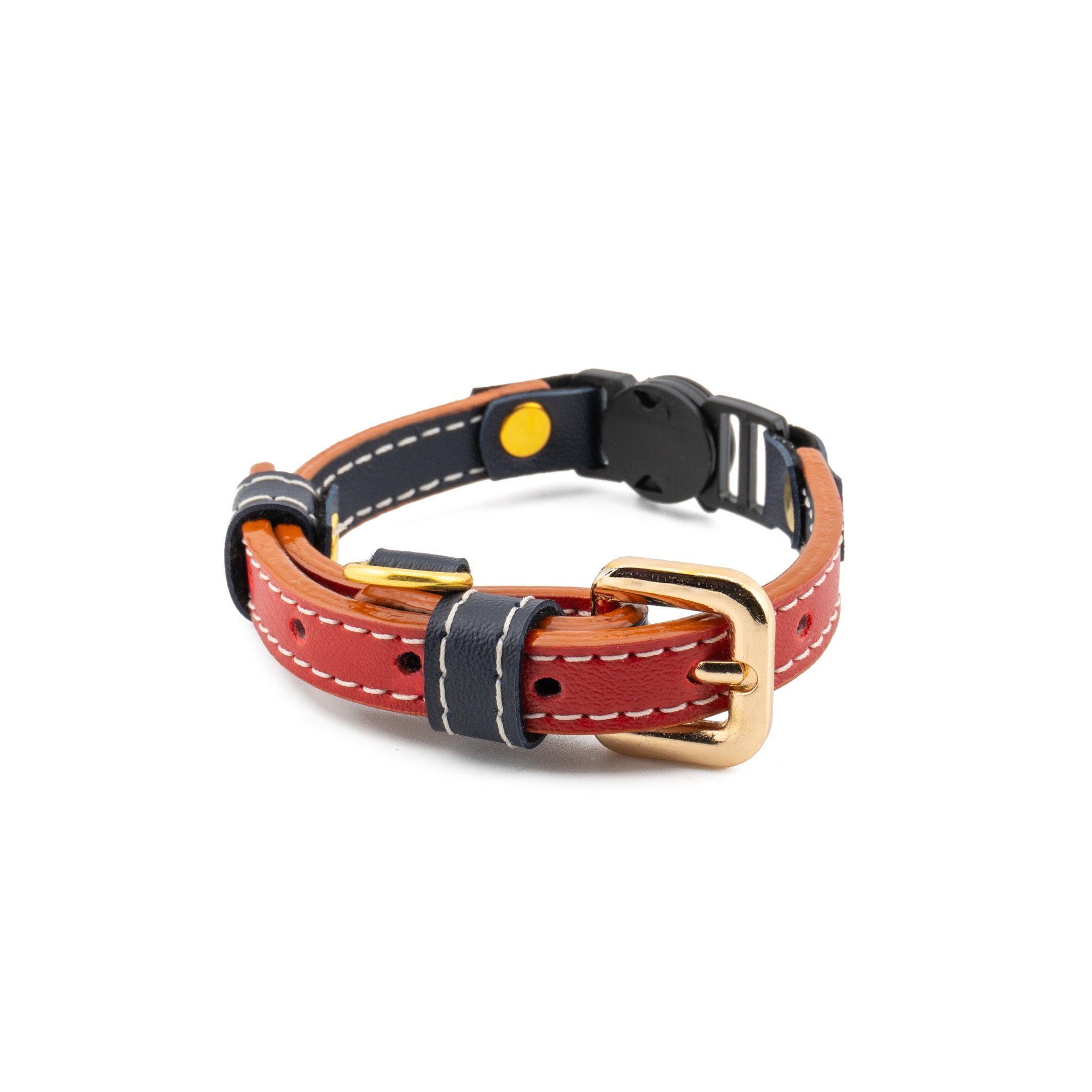 Vegan Leather Cat Collar - Sailor Red