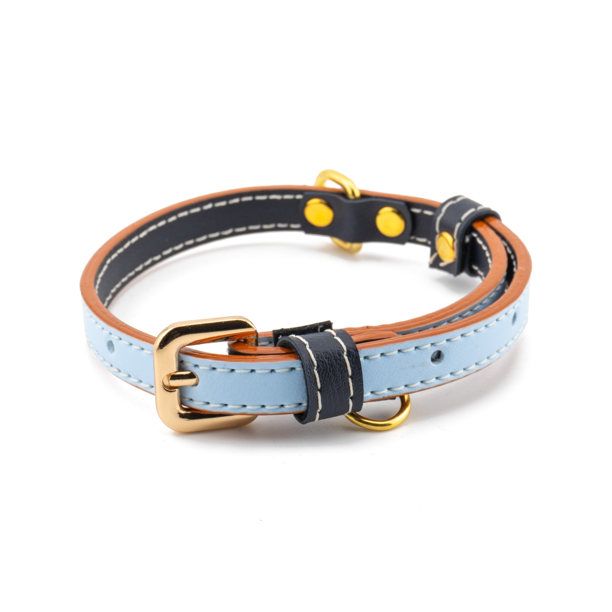 Vegan Leather Dog Collar - True Blue