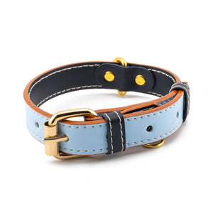 Vegan Leather Dog Collar - True Blue