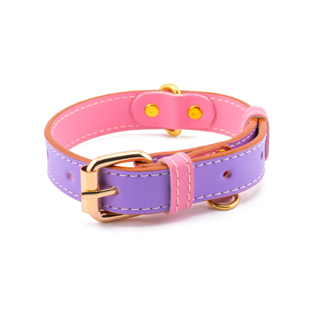 Vegan Leather Dog Collar - Lilac