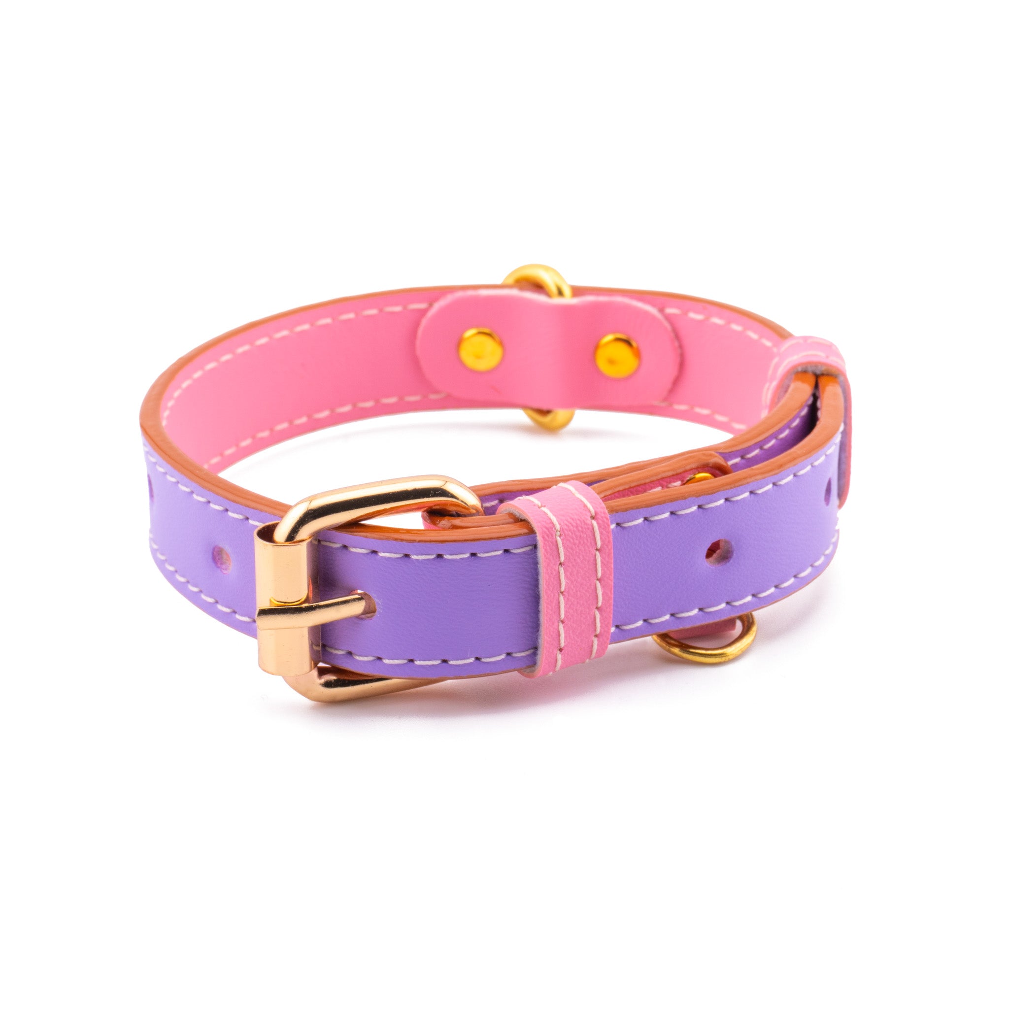 Vegan Leather Dog Collar - Lilac
