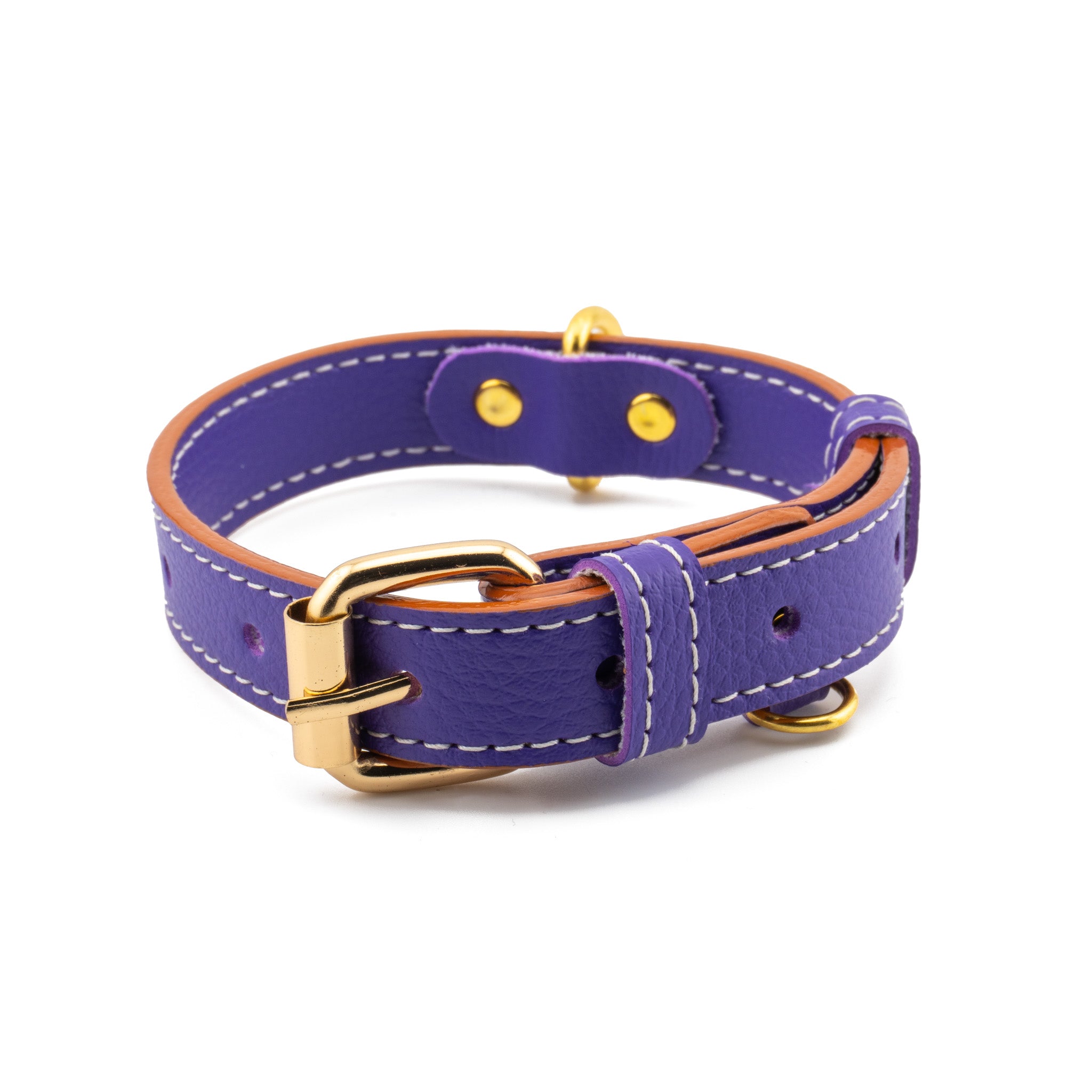 Vegan Leather Dog Collar - Lavender