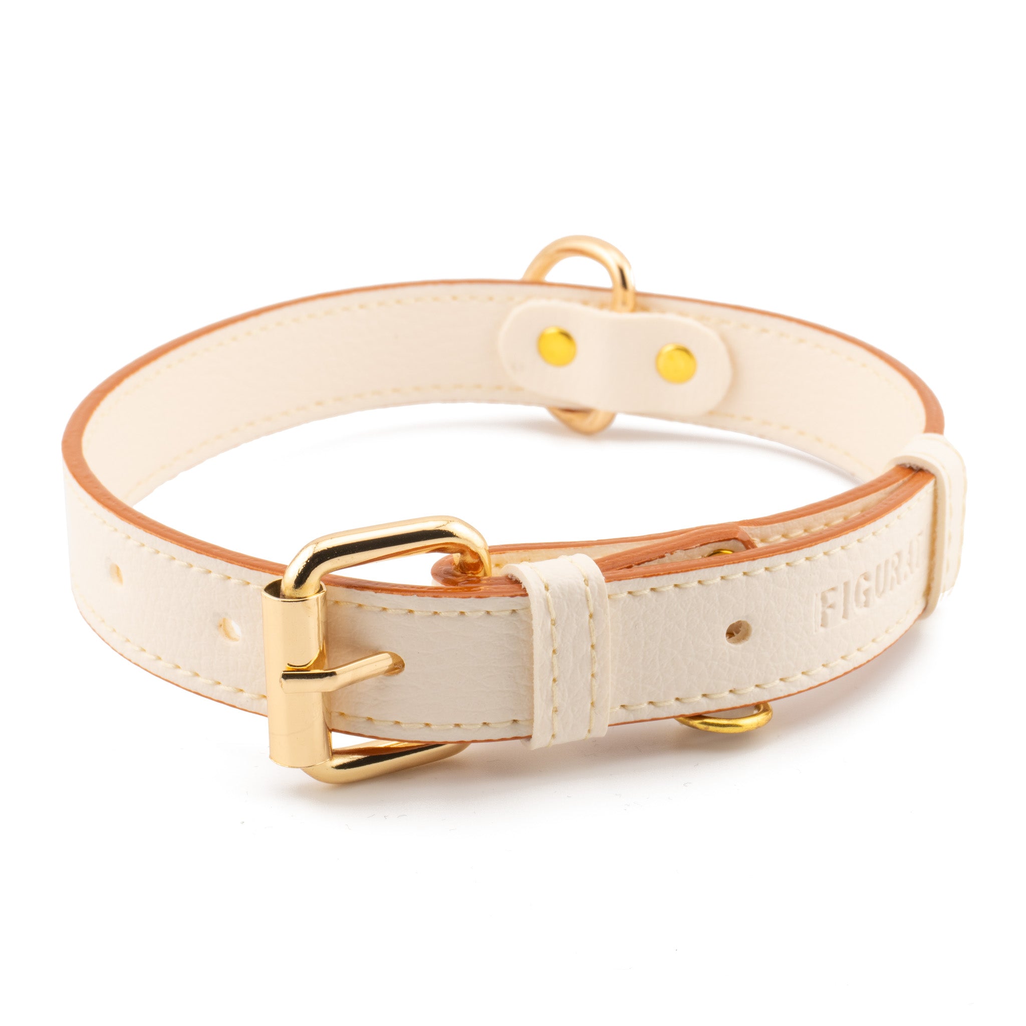 Vegan Leather Dog Collar - Winter White