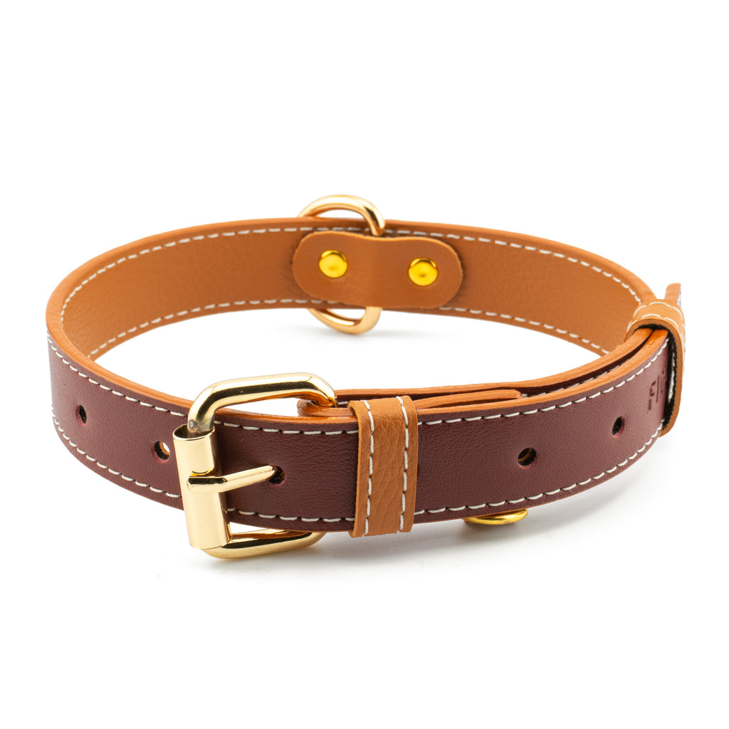 Vegan Leather Dog Collar - Wine Red