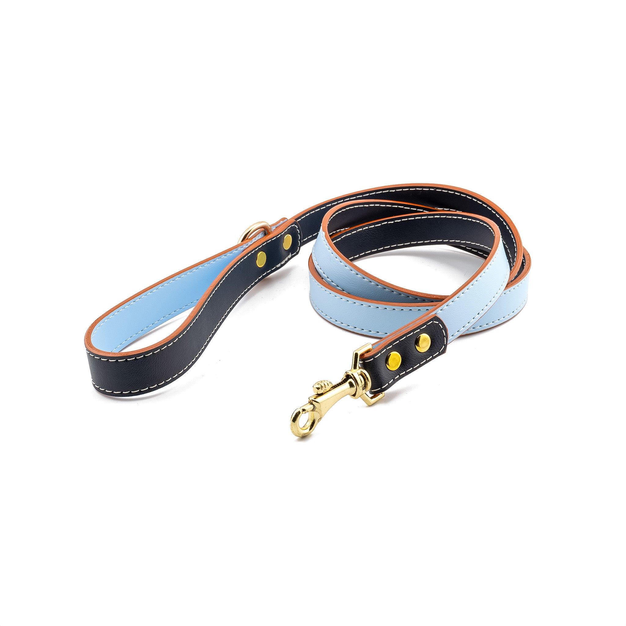 Vegan Leather Leash - True Blue