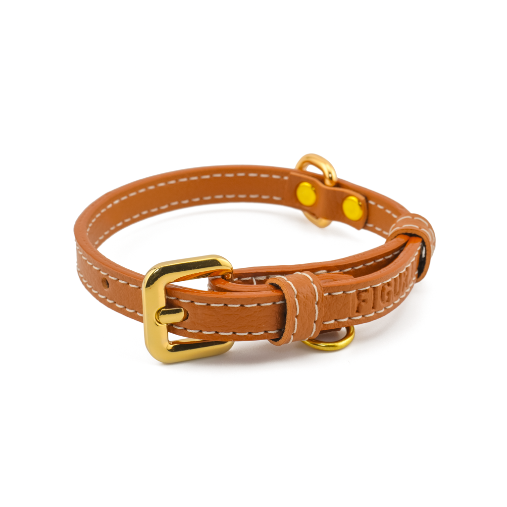 Vegan Leather Dog Collar - Terracotta
