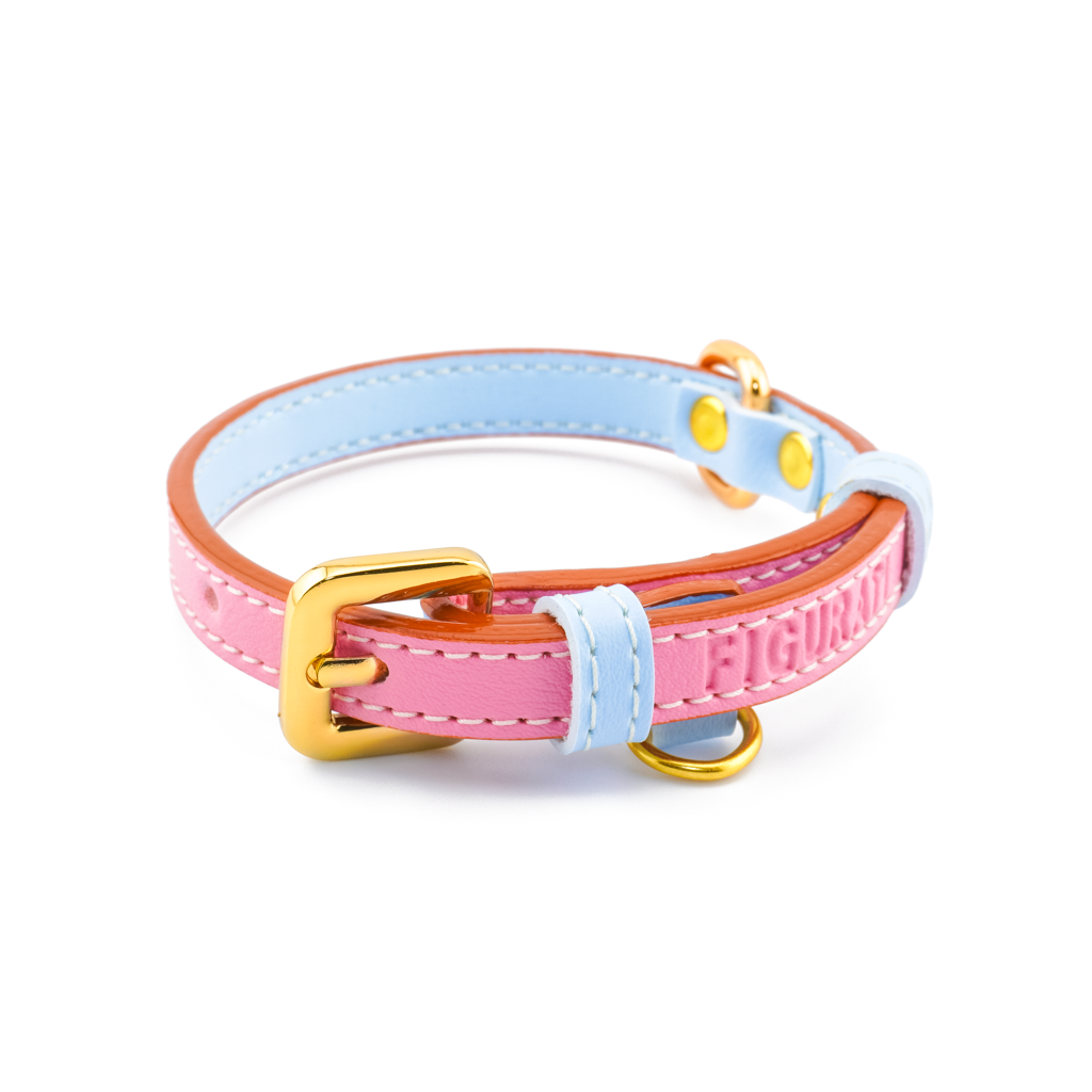 Vegan Leather Dog Collar - Sweet Pink