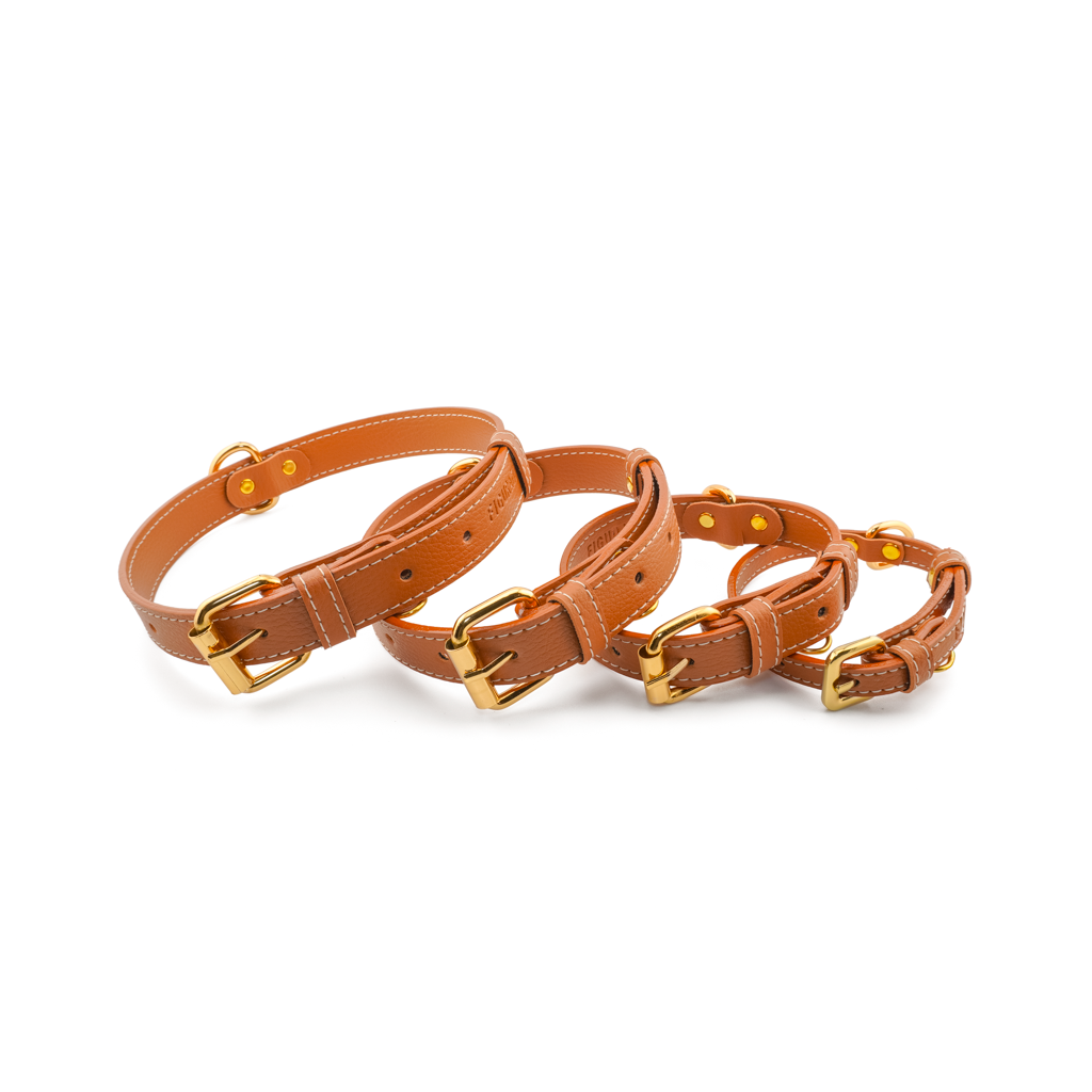 Vegan Leather Dog Collar - Terracotta