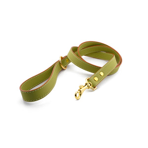 Vegan Leather Leash - Green Olive