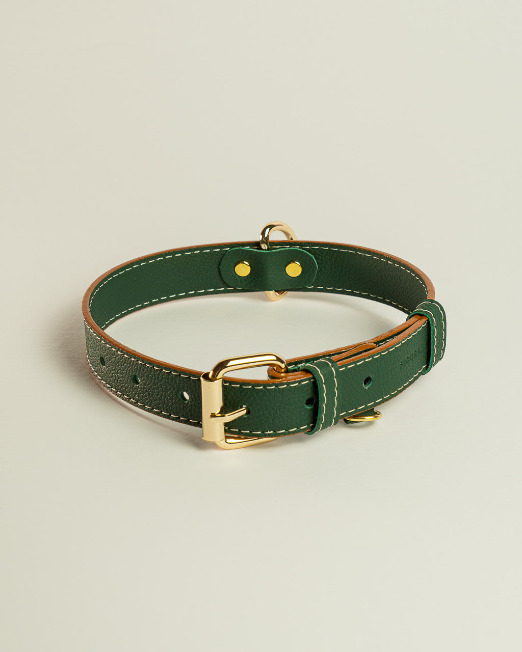 Vegan Leather Dog Collar - Jungle Green