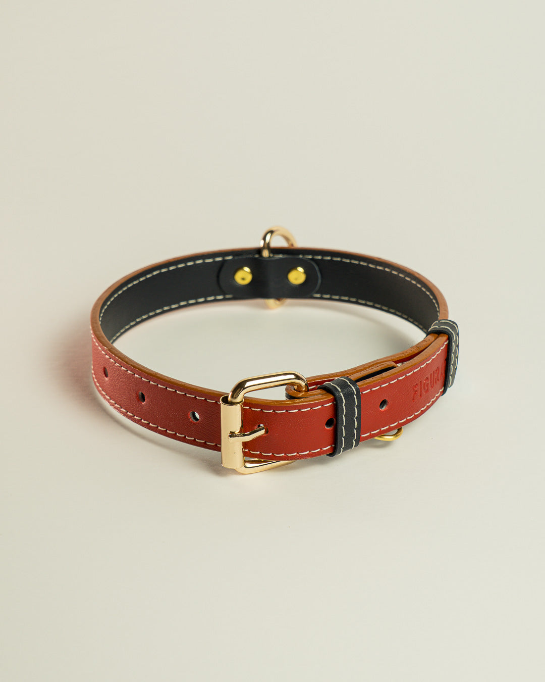 Vegan Leather Dog Collar - Sailor Red