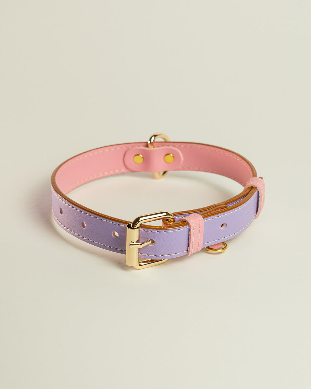 Vegan Leather Dog Collar - Lilac
