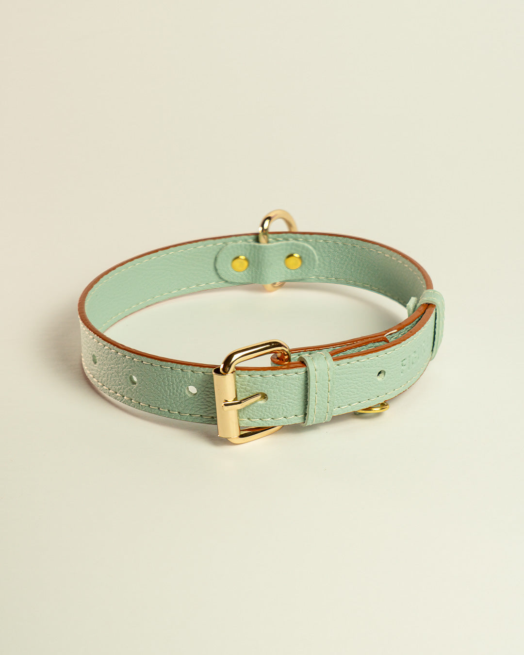 Vegan Leather Dog Collar - Mint Green
