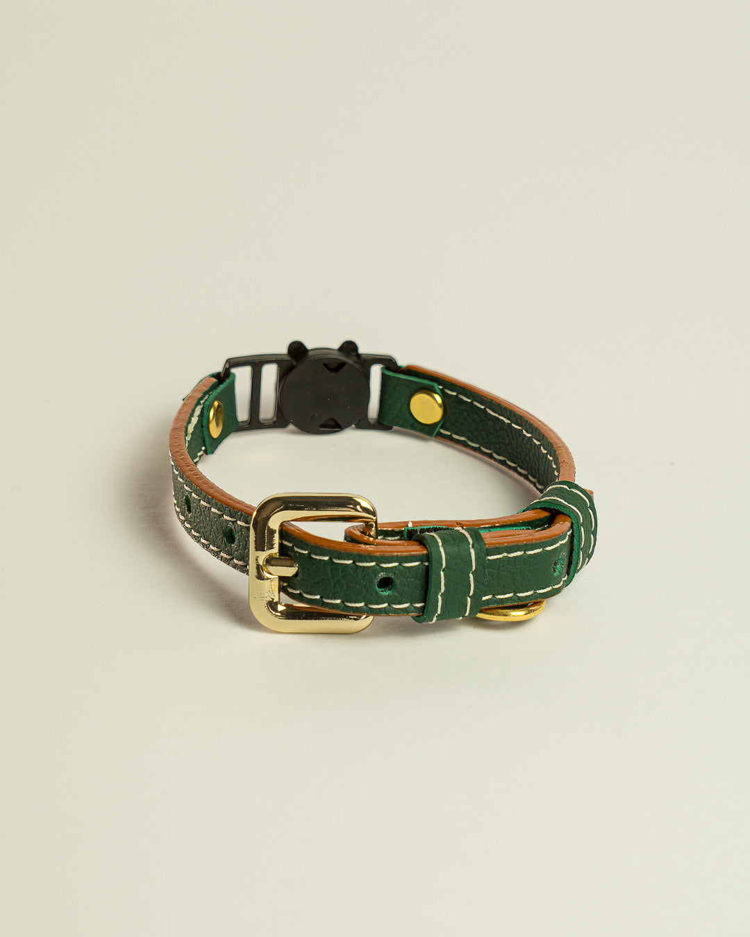Vegan Leather Cat Collar - Jungle Green