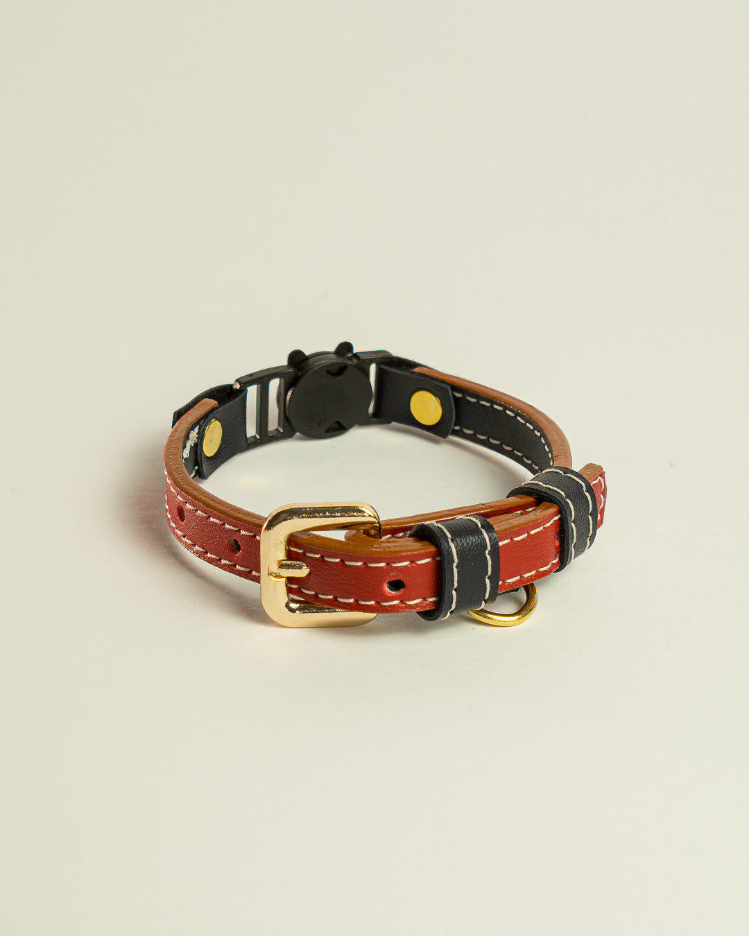 Vegan Leather Cat Collar - Sailor Red