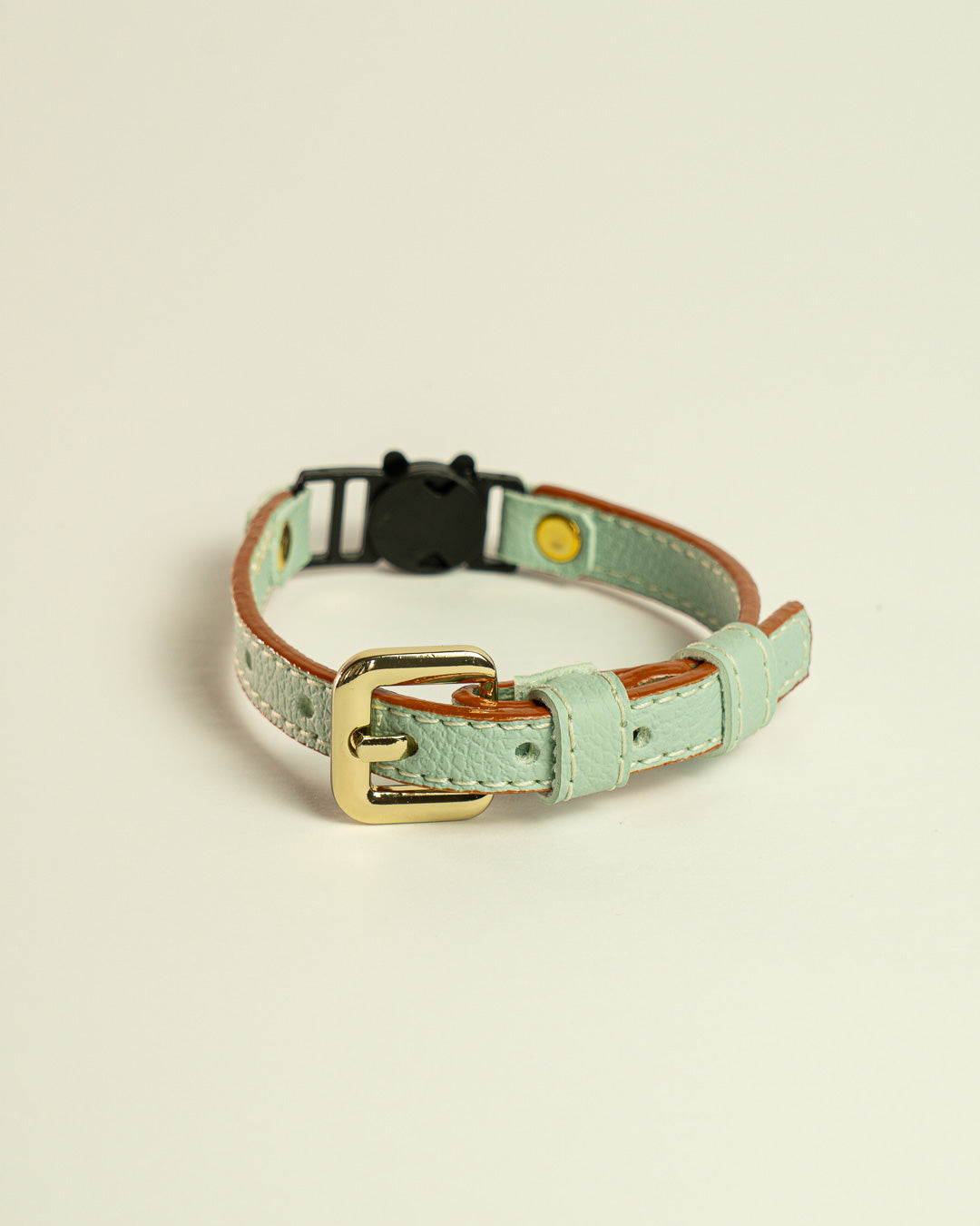 Vegan Leather Cat Collar - Mint Green