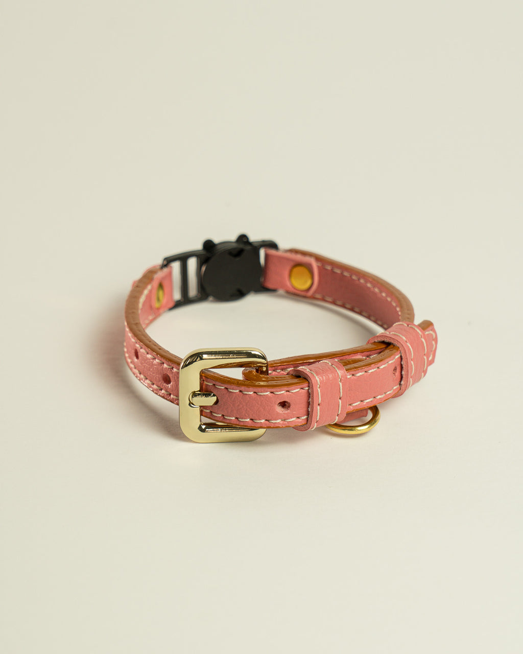 Vegan Leather Cat Collar - Salmon Pink