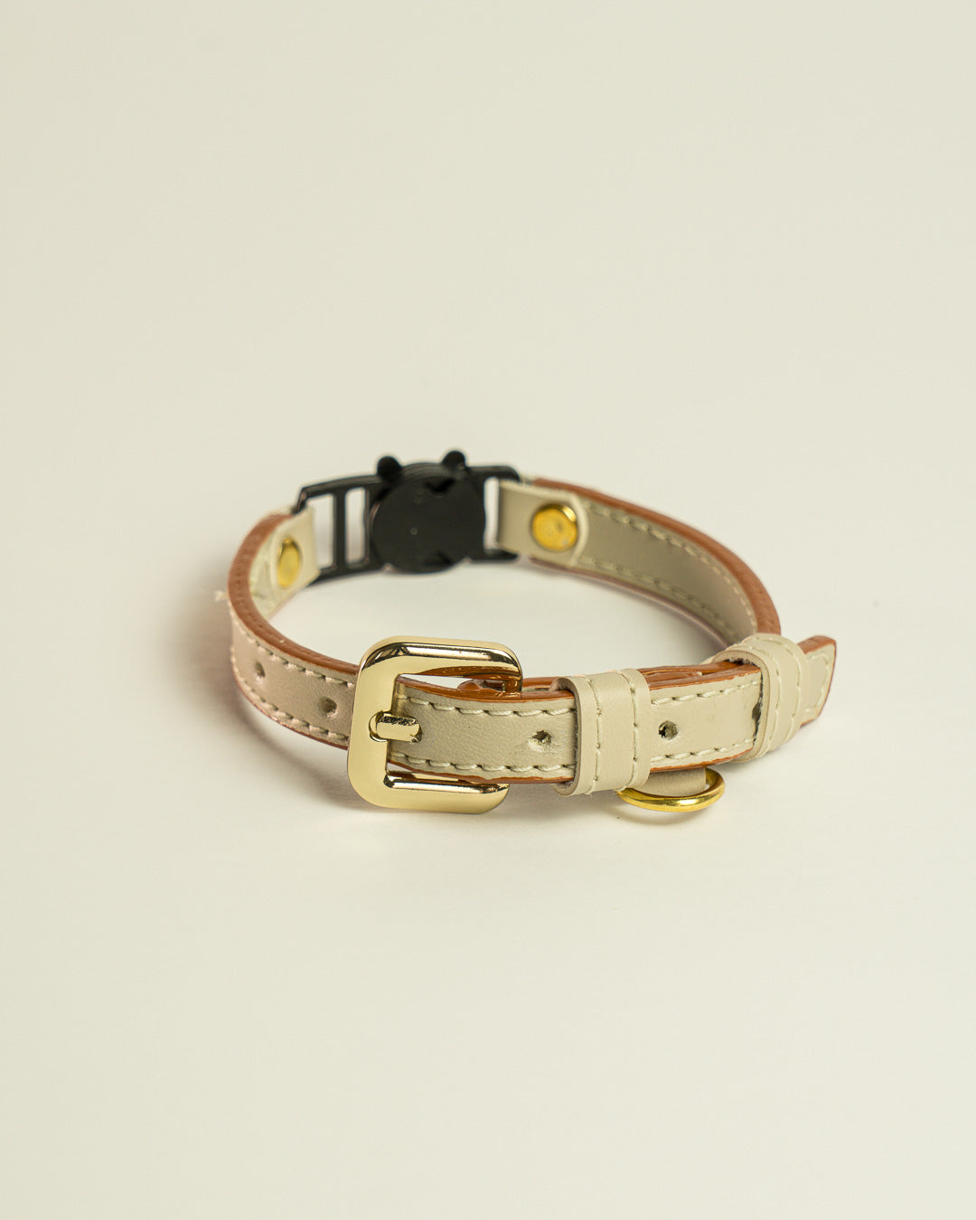 Vegan Leather Cat Collar - Tulip Beige