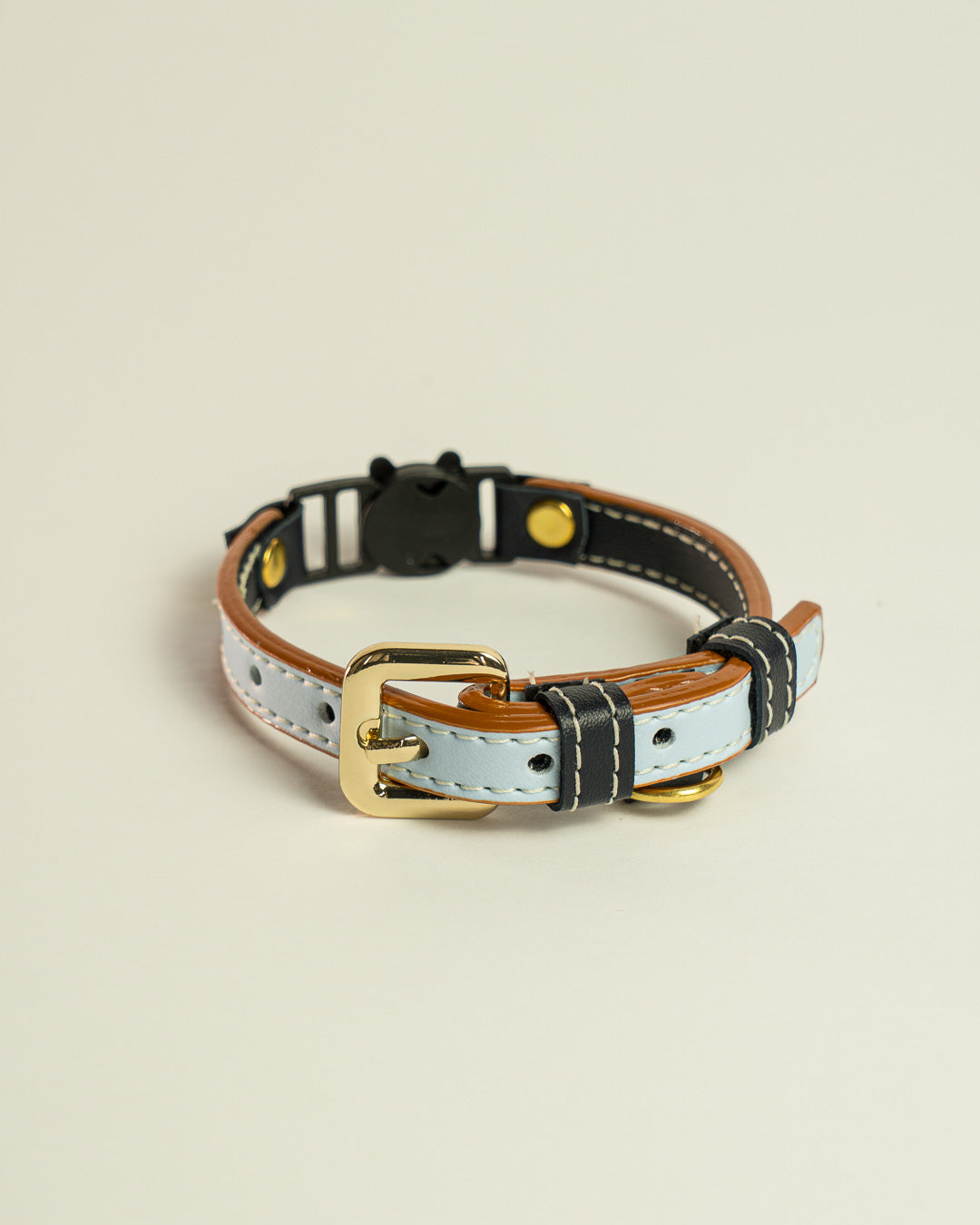Vegan Leather Cat Collar - True Blue