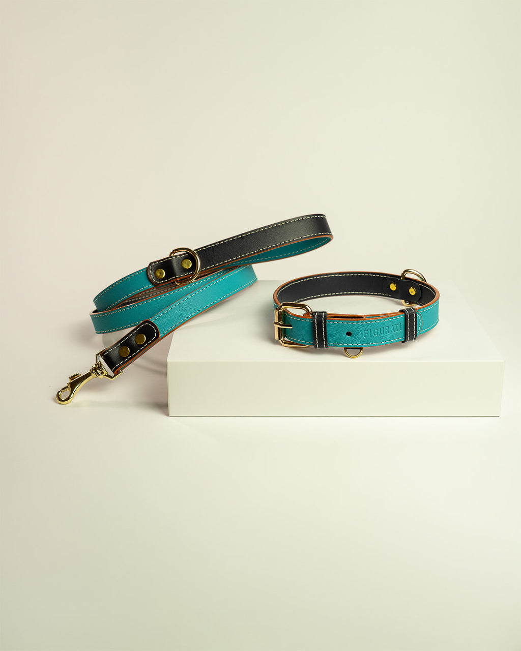 Vegan Leather Dog Bundle - Turquoise