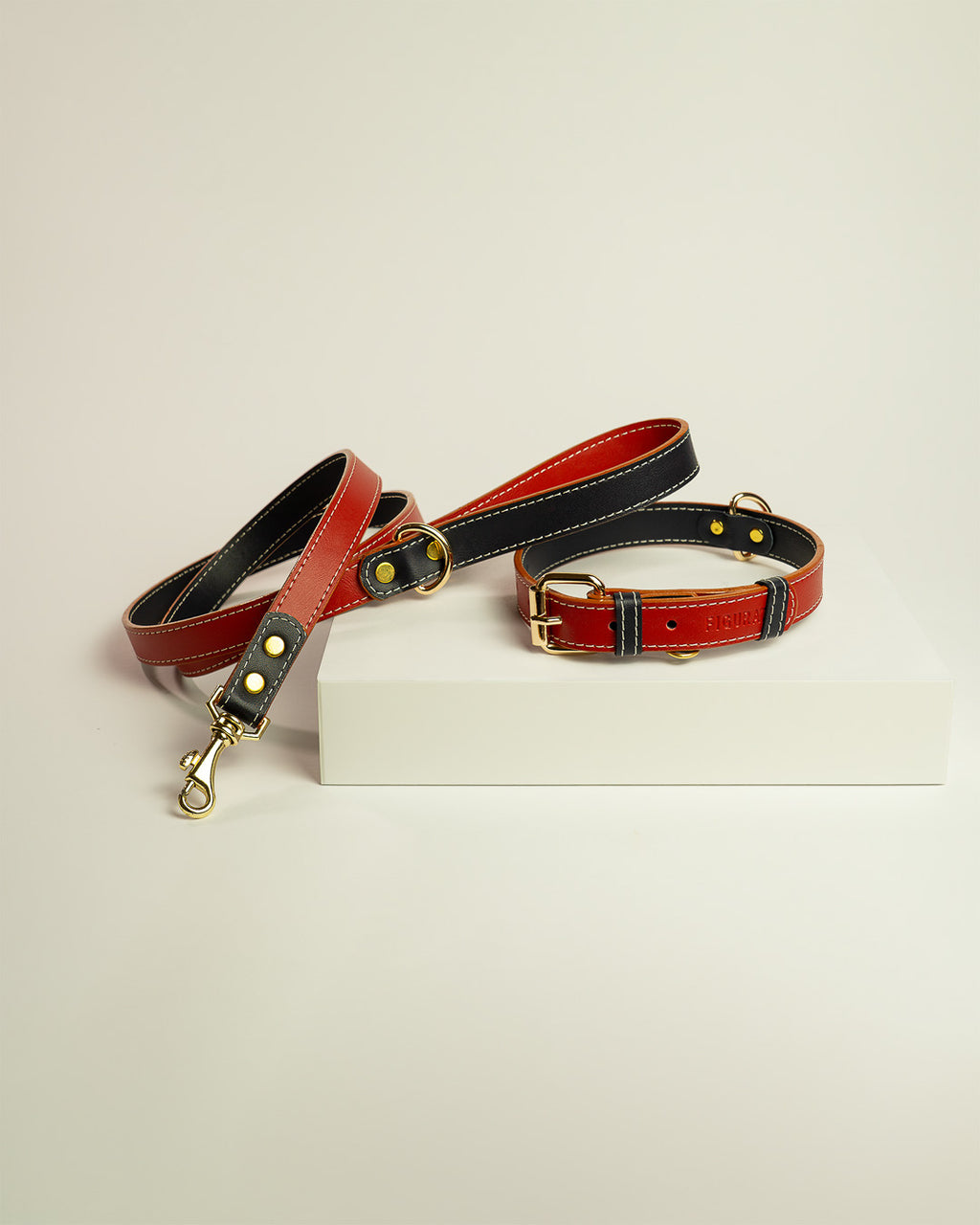 Vegan Leather Dog Bundle - Sailor Red