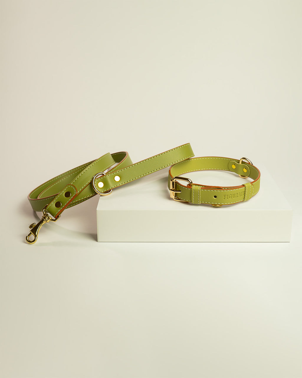 Vegan Leather Dog Bundle - Olive Green