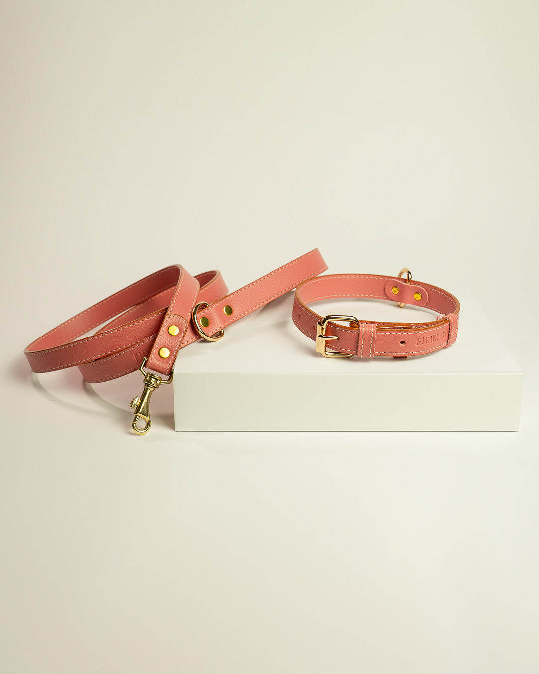 Vegan Leather Dog Bundle - Salmon