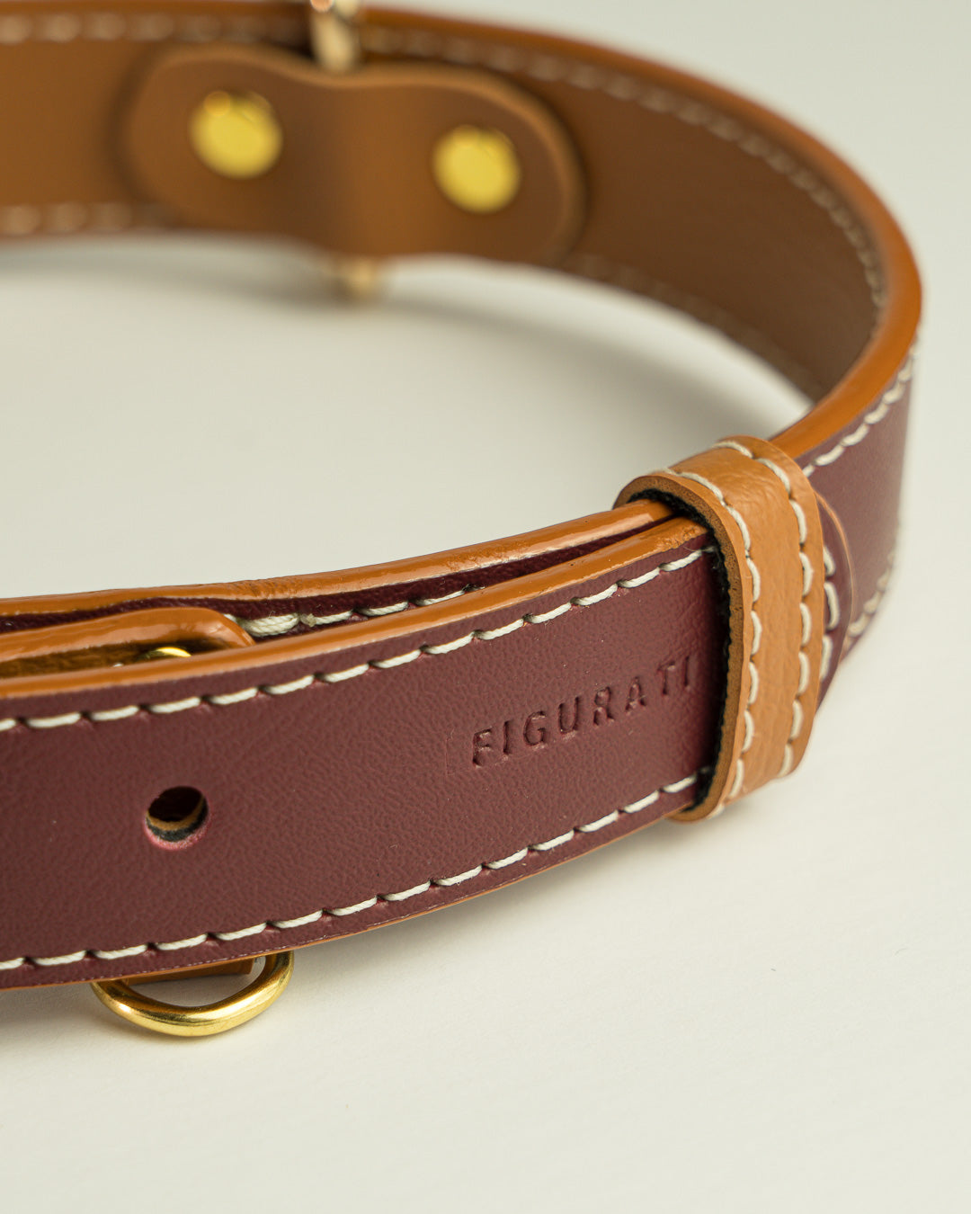 Vegan Leather Dog Collar - Wine Red