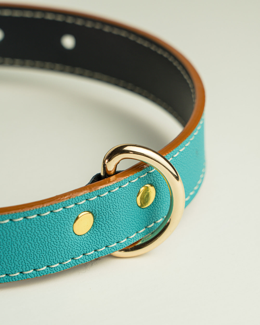 Vegan Leather Dog Collar - Turquoise