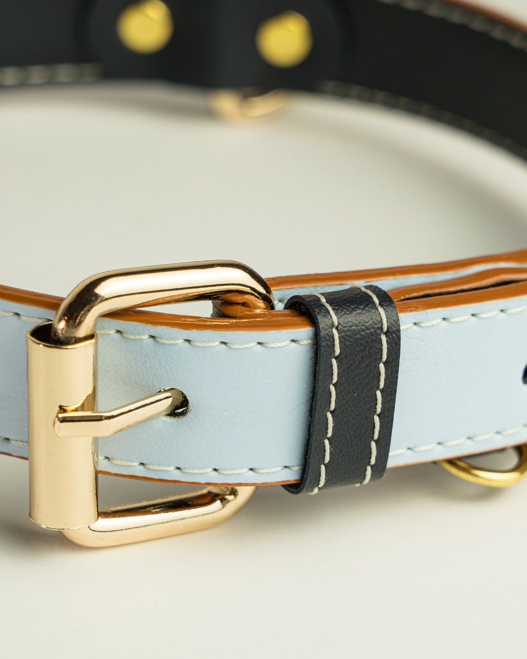 Vegan Leather Dog Collar - True Blue